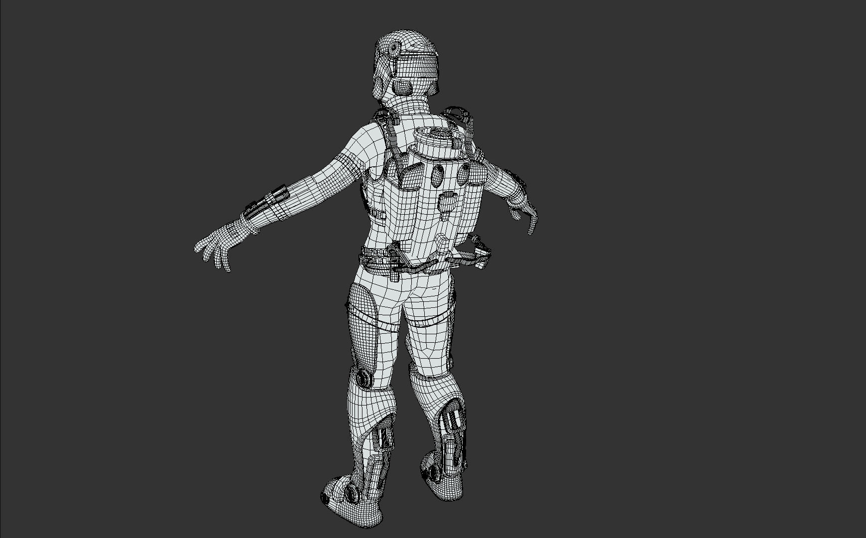 female Space Engineer  Low-poly 3D model_9