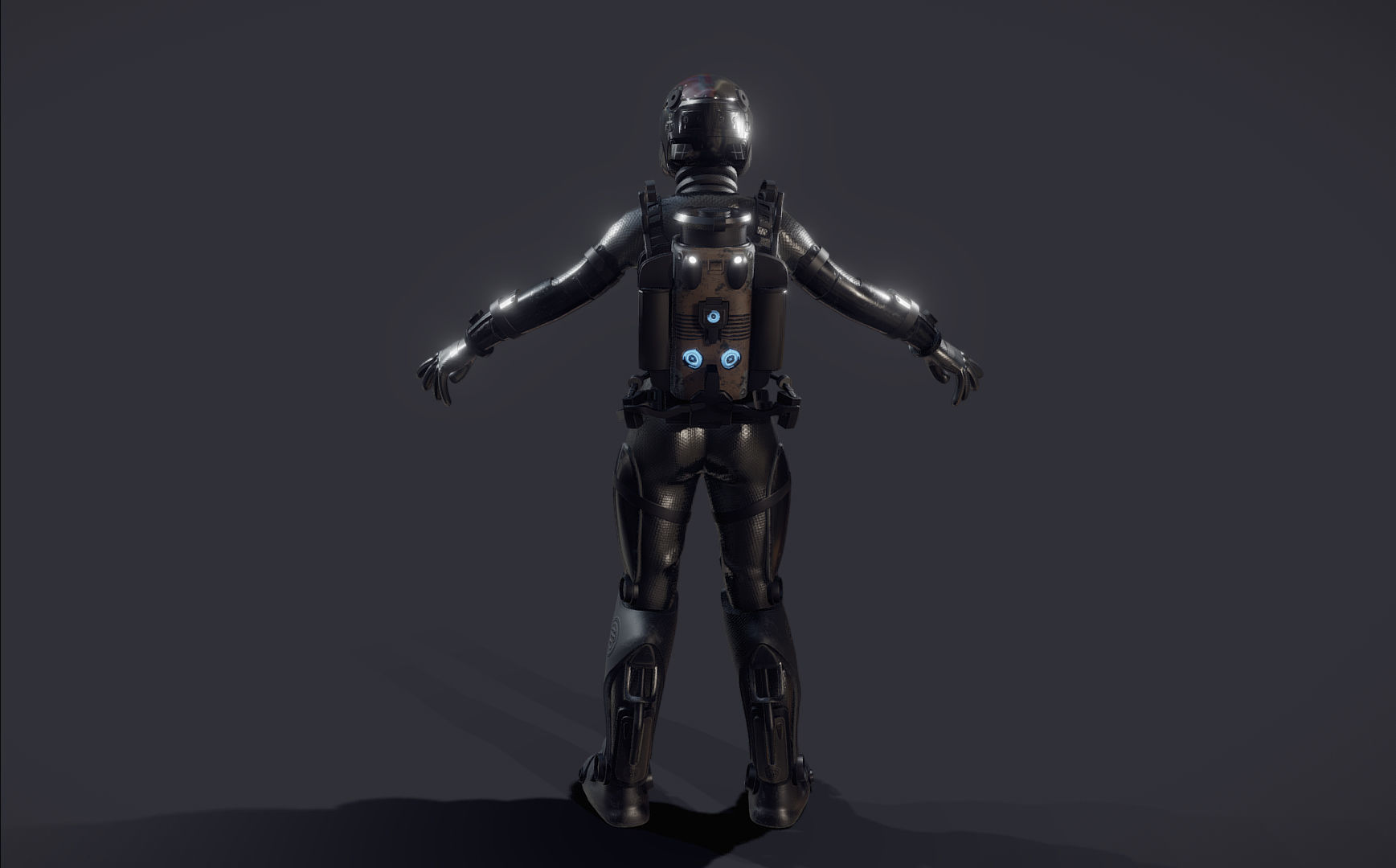 female Space Engineer  Low-poly 3D model_2