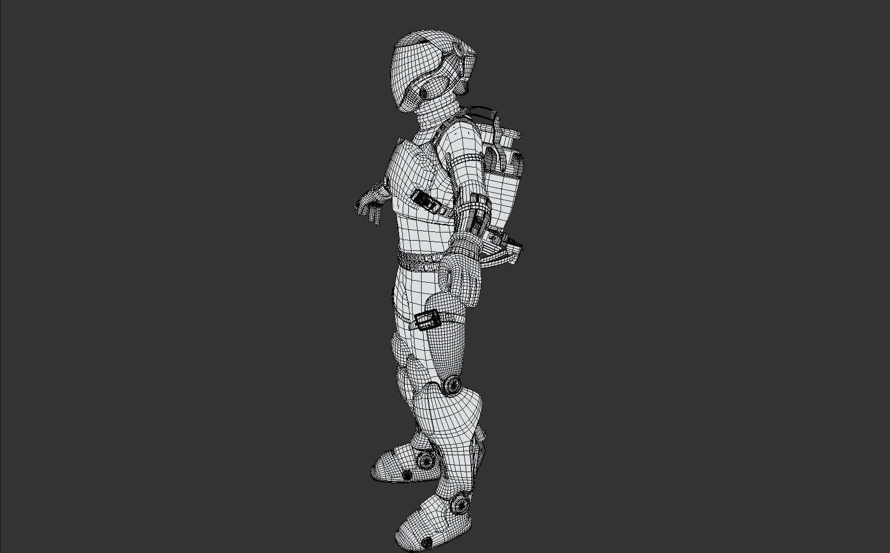 female Space Engineer  Low-poly 3D model_8