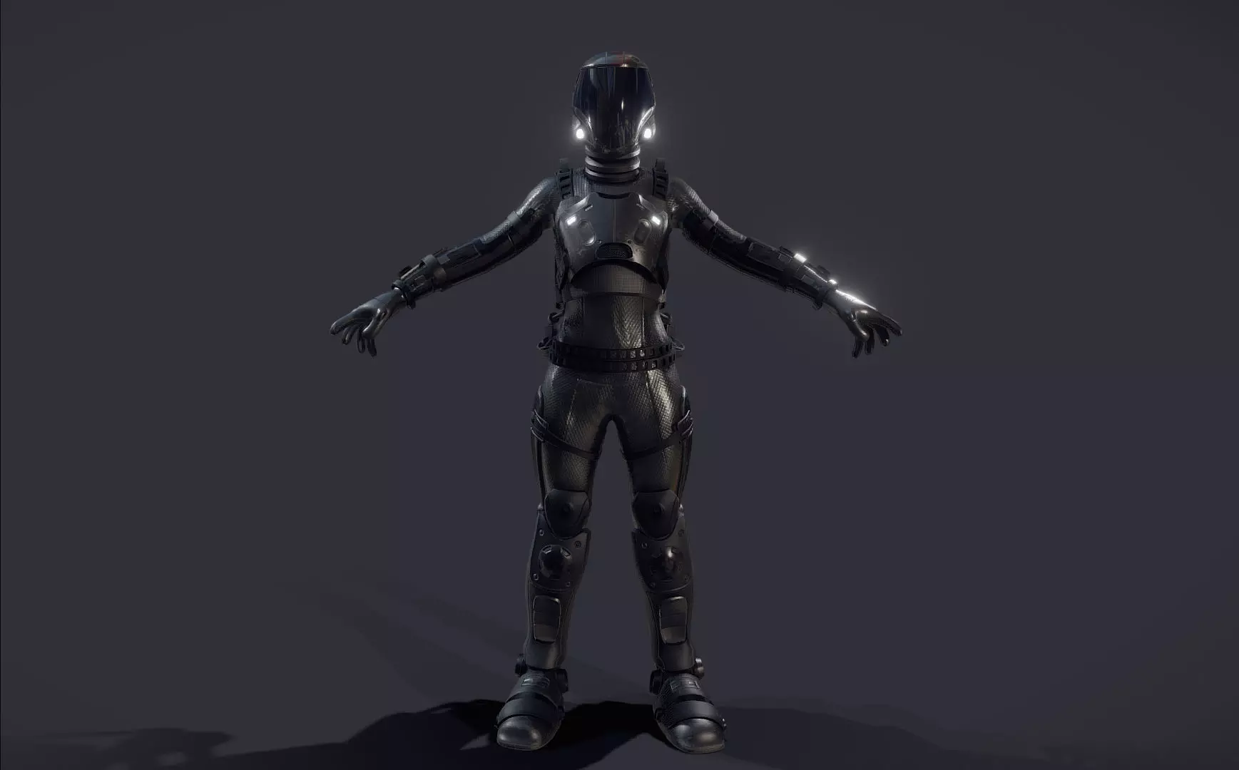 female Space Engineer  Low-poly 3D model_0