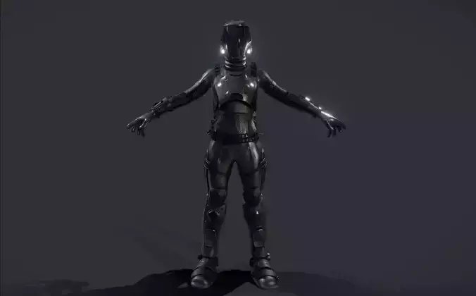 female Space Engineer  Low-poly 3D model