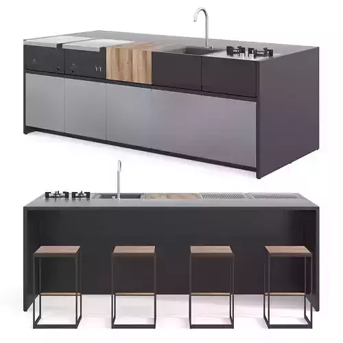 Roshults Outdoor Kitchen Set 01 3D model