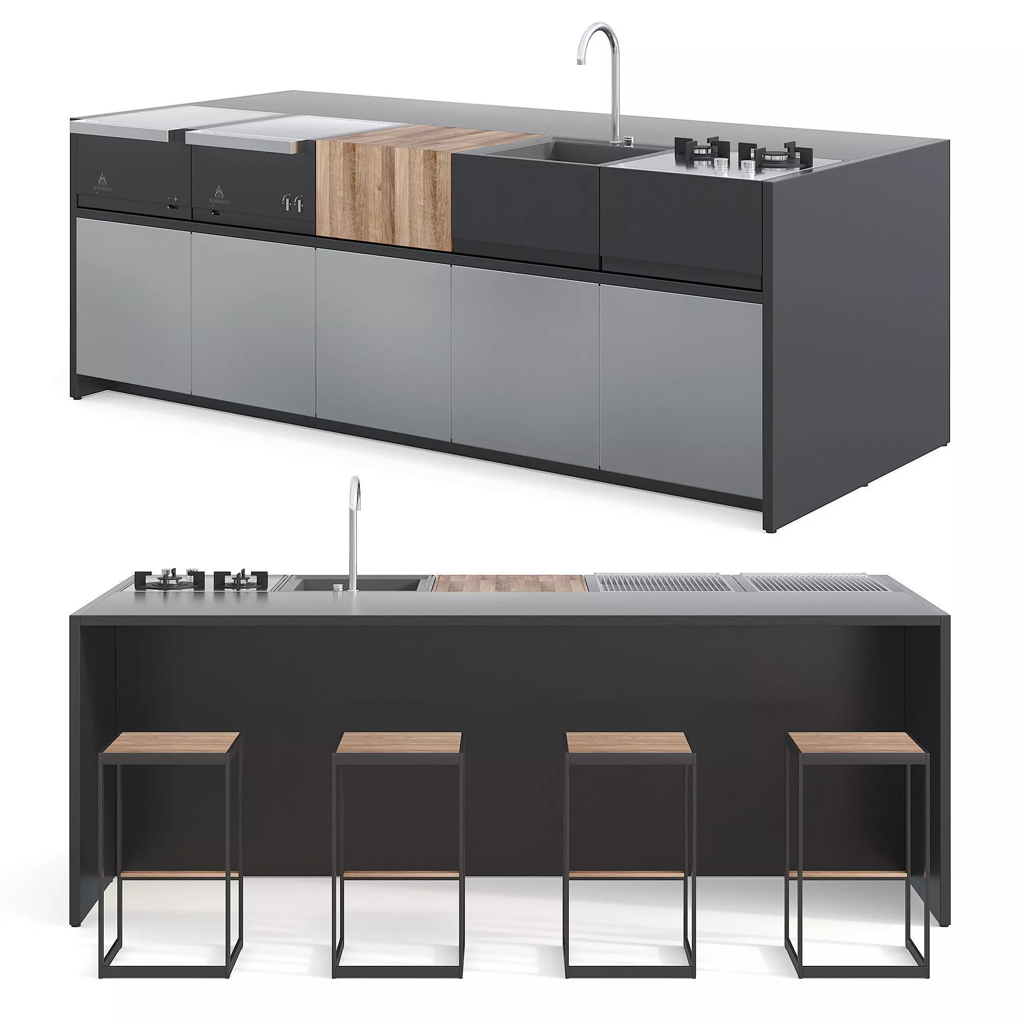 Roshults Outdoor Kitchen Set 01 3D model
