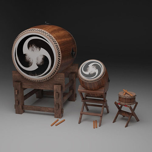Taiko Drum Set 3D model