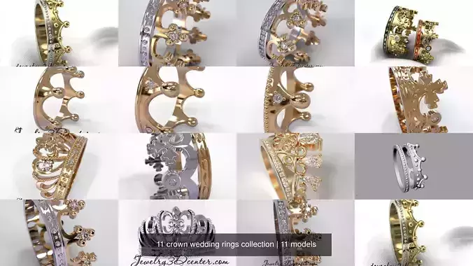 11 crown wedding rings collection