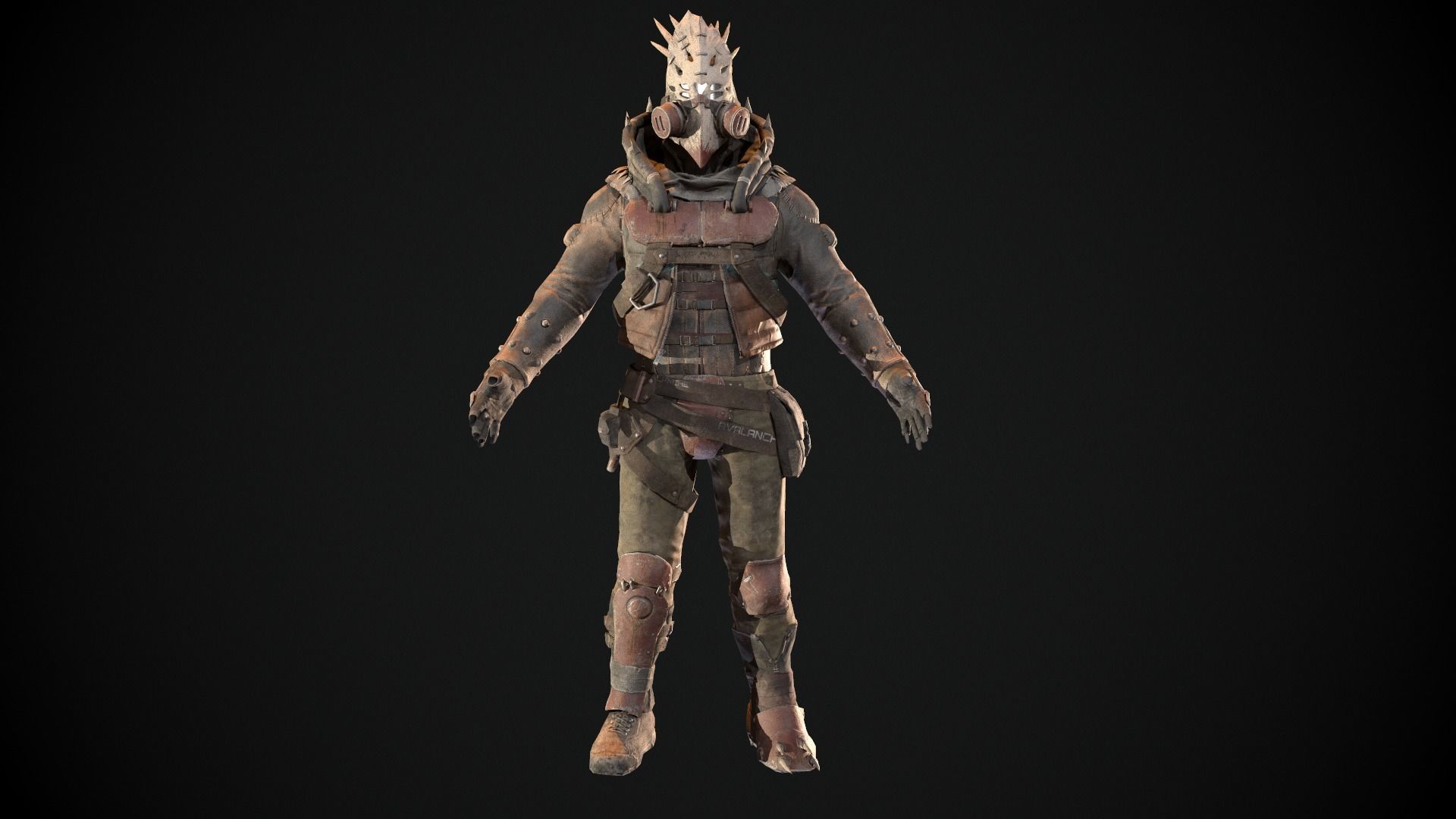 Skull armor 3 Low-poly 3D model_3