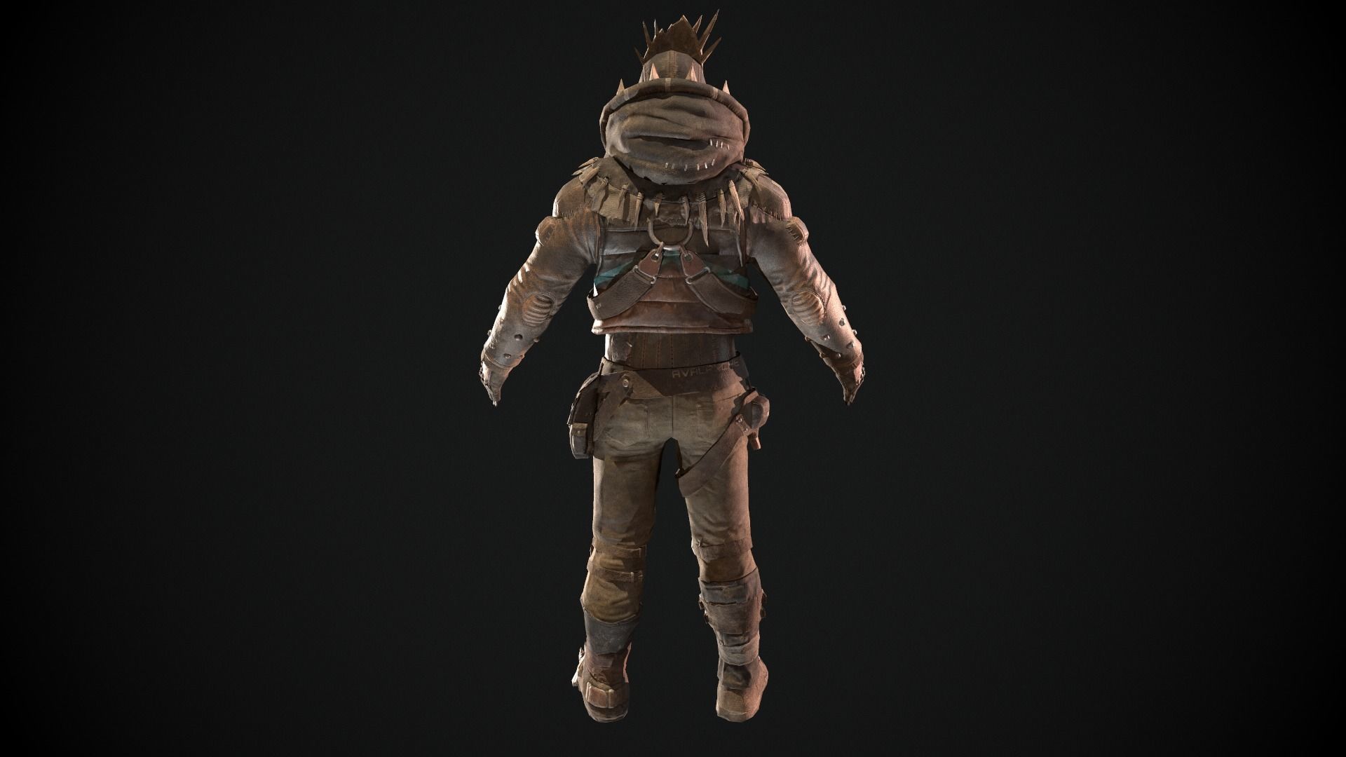 Skull armor 3 Low-poly 3D model_5