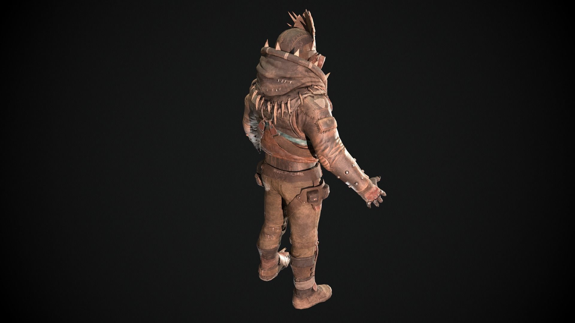 Skull armor 3 Low-poly 3D model_4