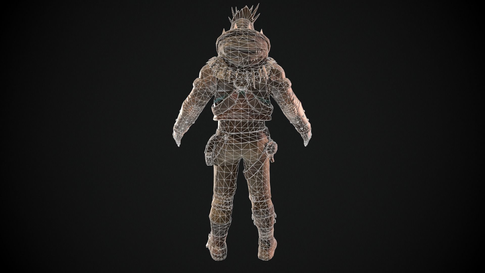 Skull armor 3 Low-poly 3D model_8