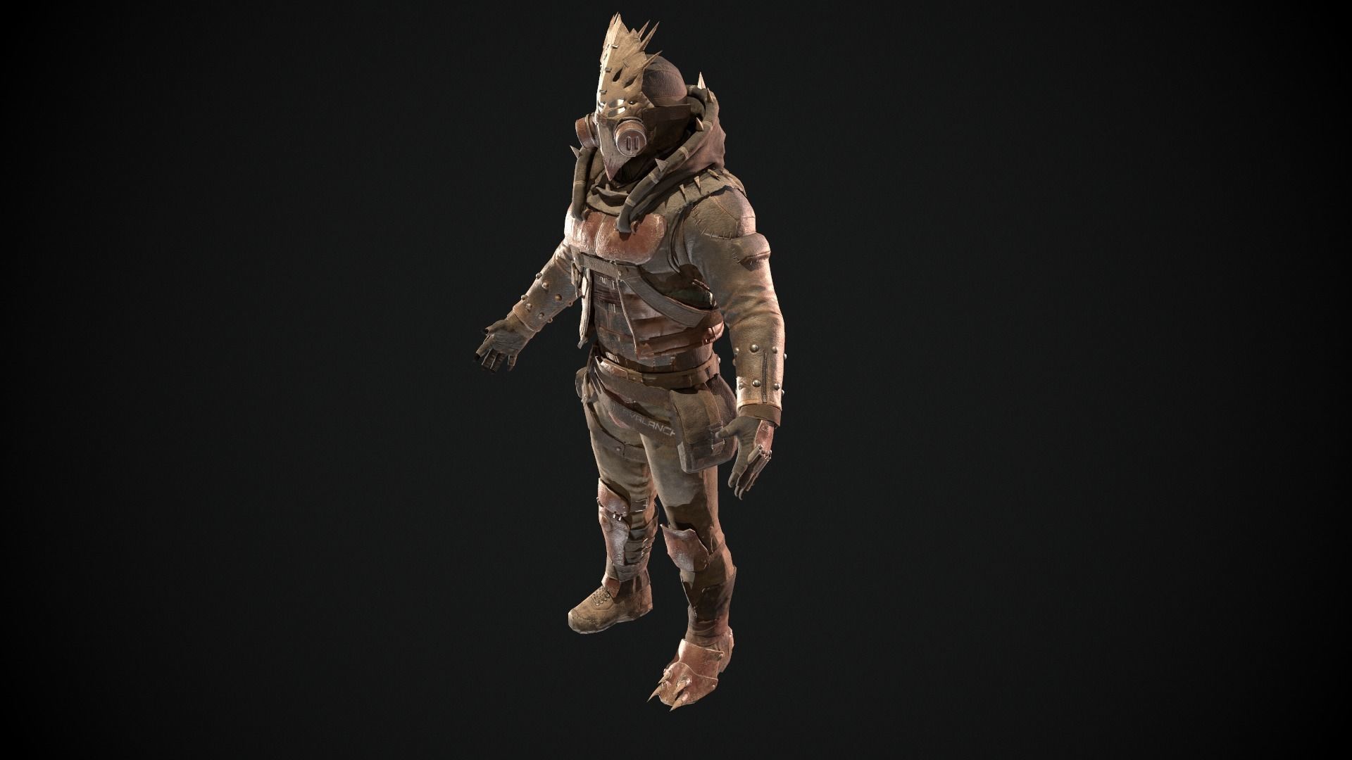 Skull armor 3 Low-poly 3D model_2