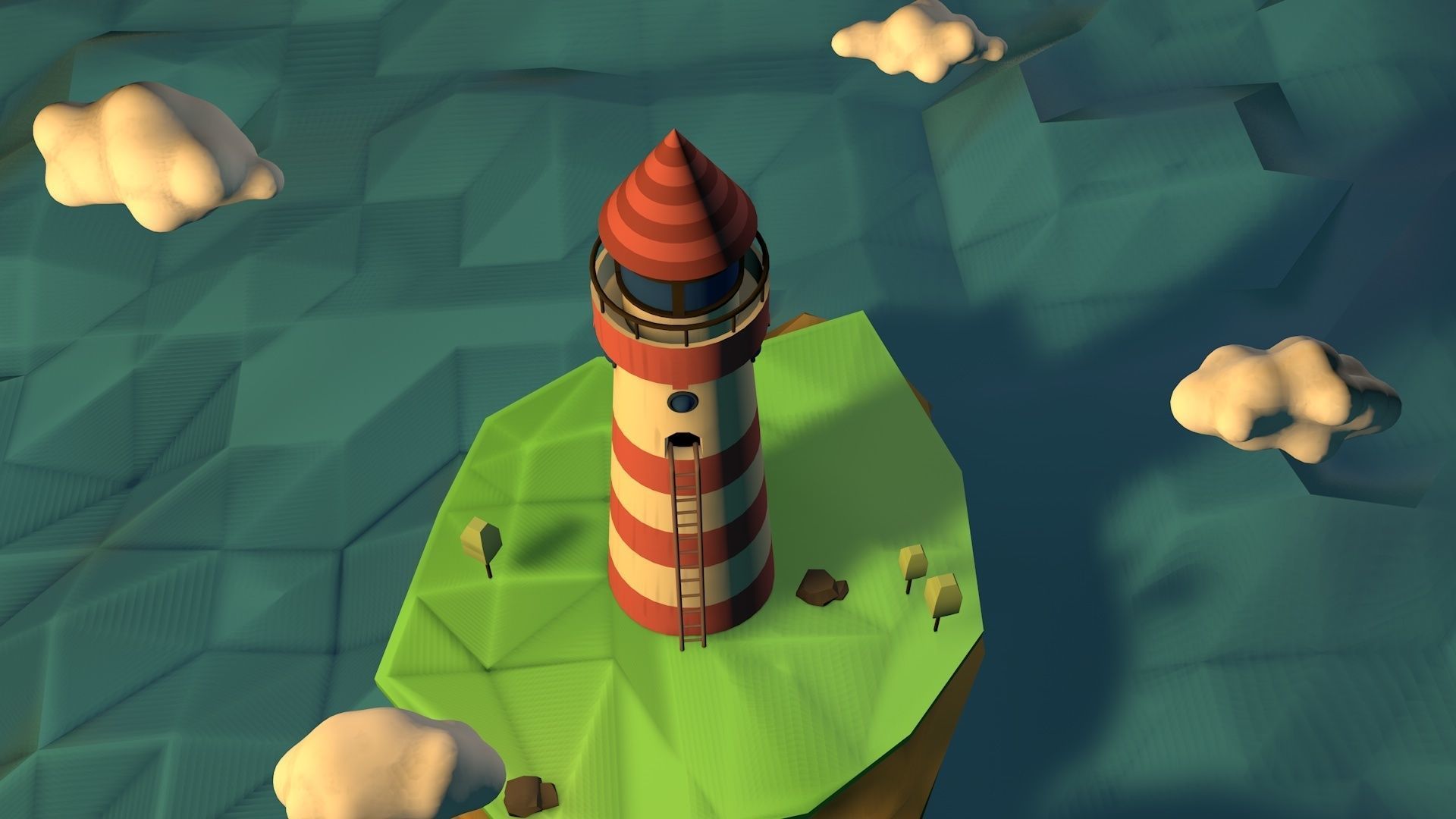 light house Low-poly 3D model_2