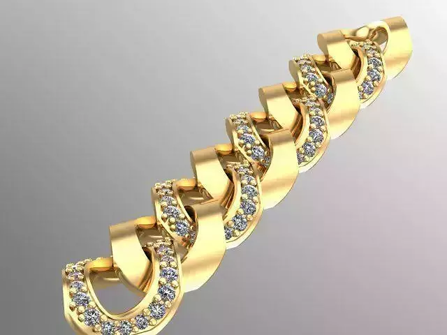 cuban chain bracelet necklace STL  