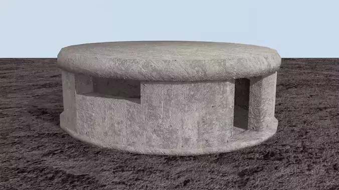 Concrete bunker lowpoly Free low-poly 3D model