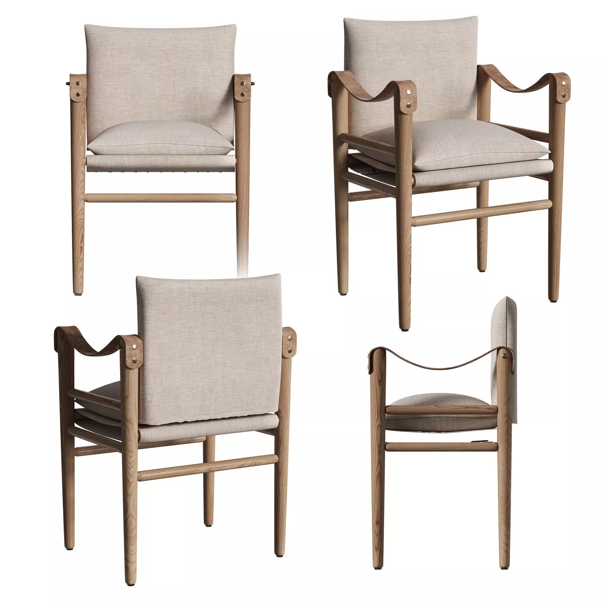Montauk dining chair 3D model_0