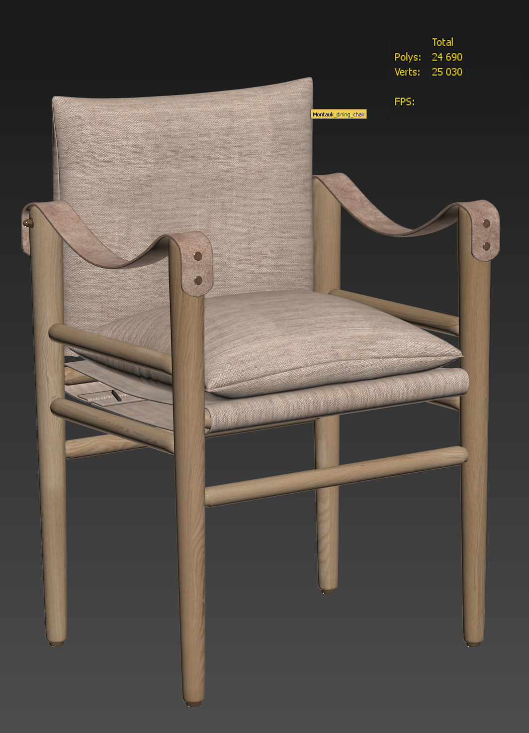 Montauk dining chair 3D model_1