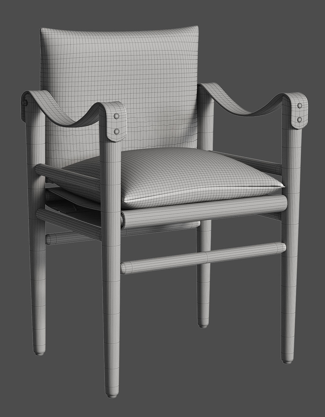 Montauk dining chair 3D model_2
