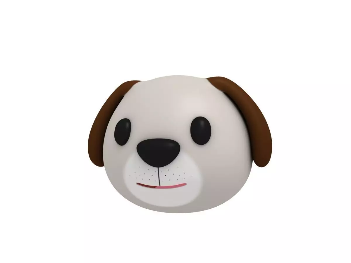 Dog Head Low-poly 3D model