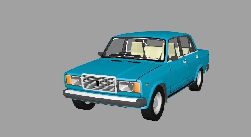 VAZ 2107 LADA RIVA Low-poly 3D model_7