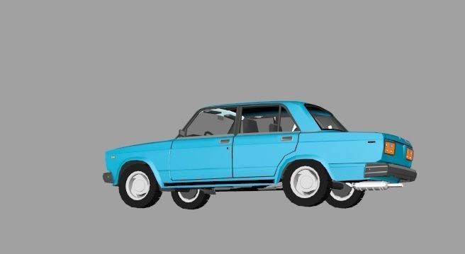 VAZ 2107 LADA RIVA Low-poly 3D model_9