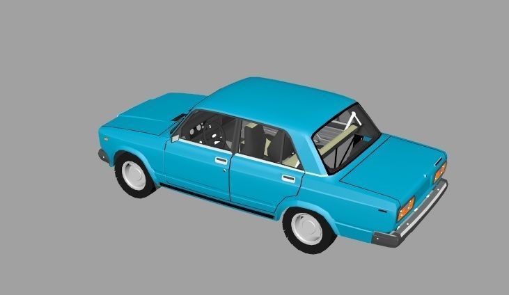 VAZ 2107 LADA RIVA Low-poly 3D model_5