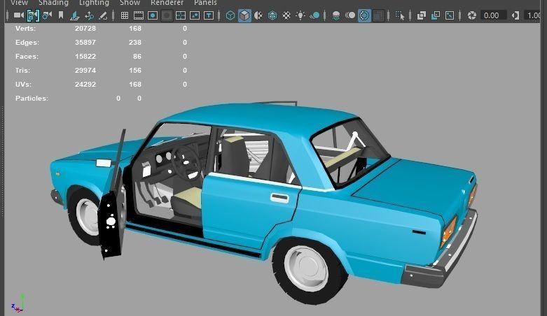 VAZ 2107 LADA RIVA Low-poly 3D model_4