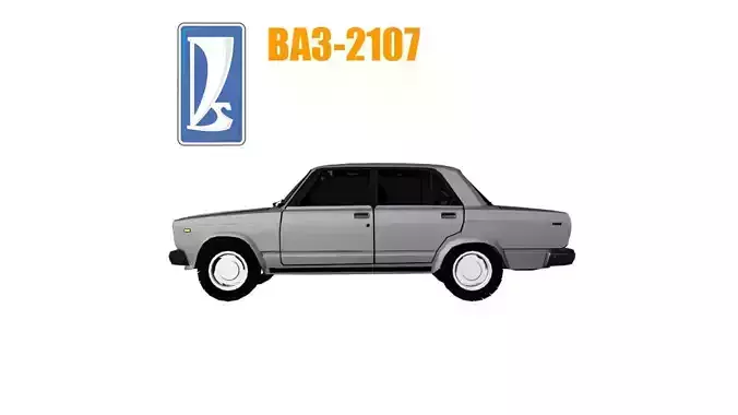 VAZ 2107 LADA RIVA Low-poly 3D model