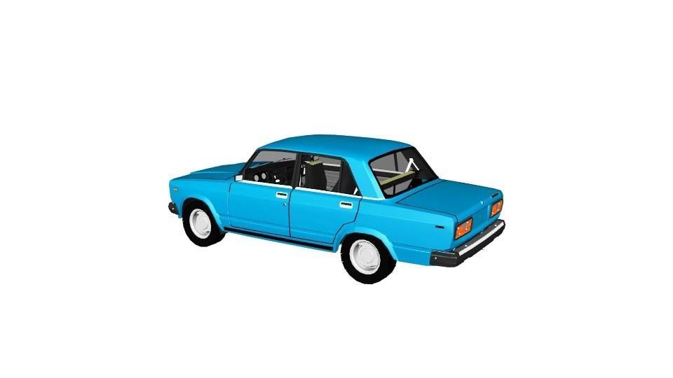 VAZ 2107 LADA RIVA Low-poly 3D model_2