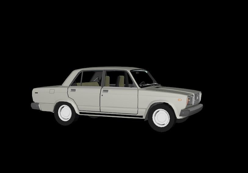 VAZ 2107 LADA RIVA Low-poly 3D model_1