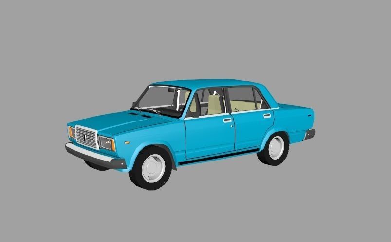 VAZ 2107 LADA RIVA Low-poly 3D model_3