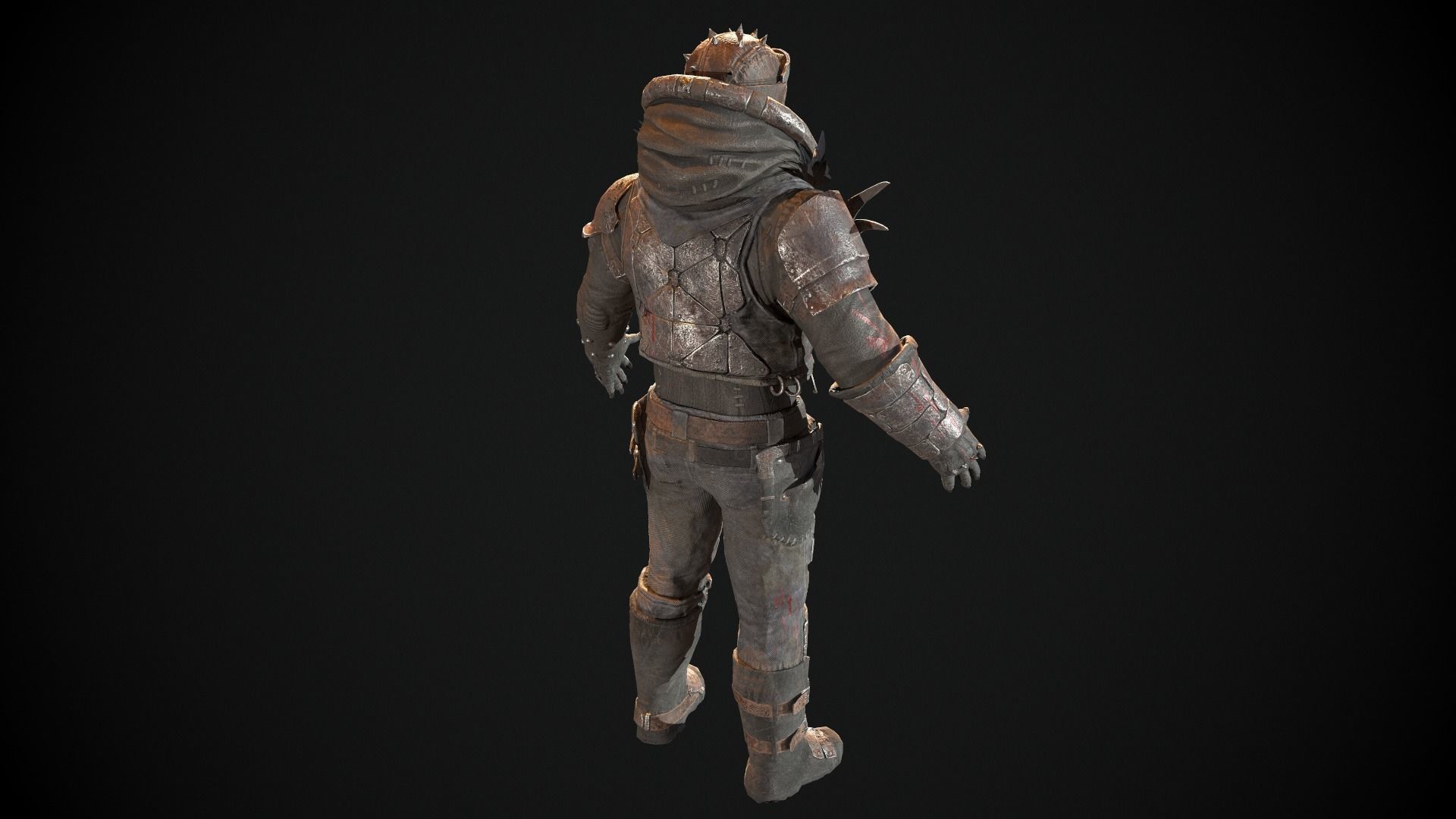 Skull armor 4 Low-poly 3D model_5