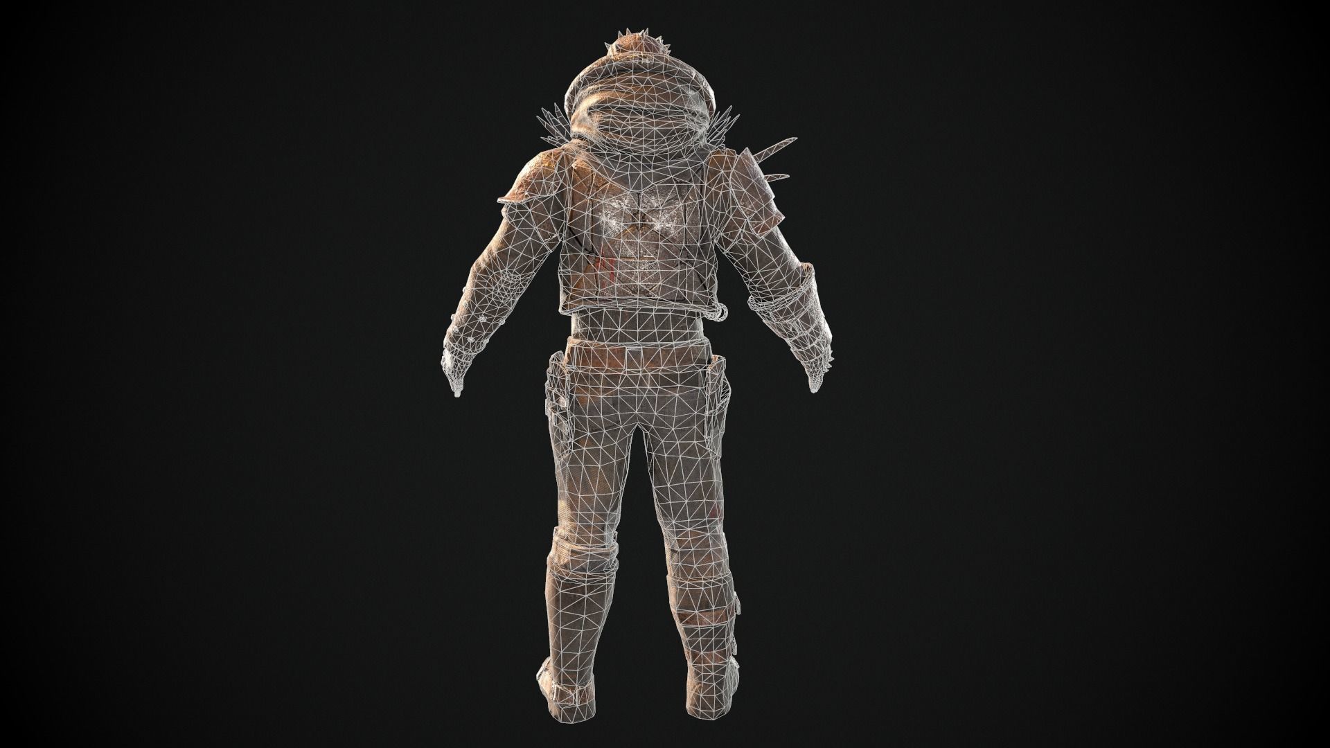 Skull armor 4 Low-poly 3D model_7