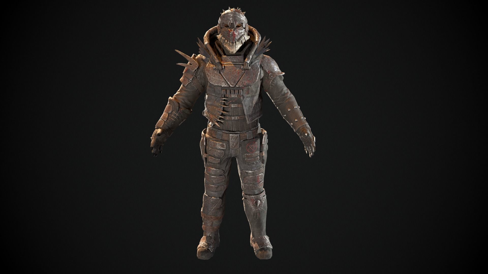 Skull armor 4 Low-poly 3D model_2