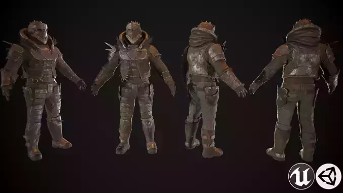 Skull armor 4 Low-poly 3D model