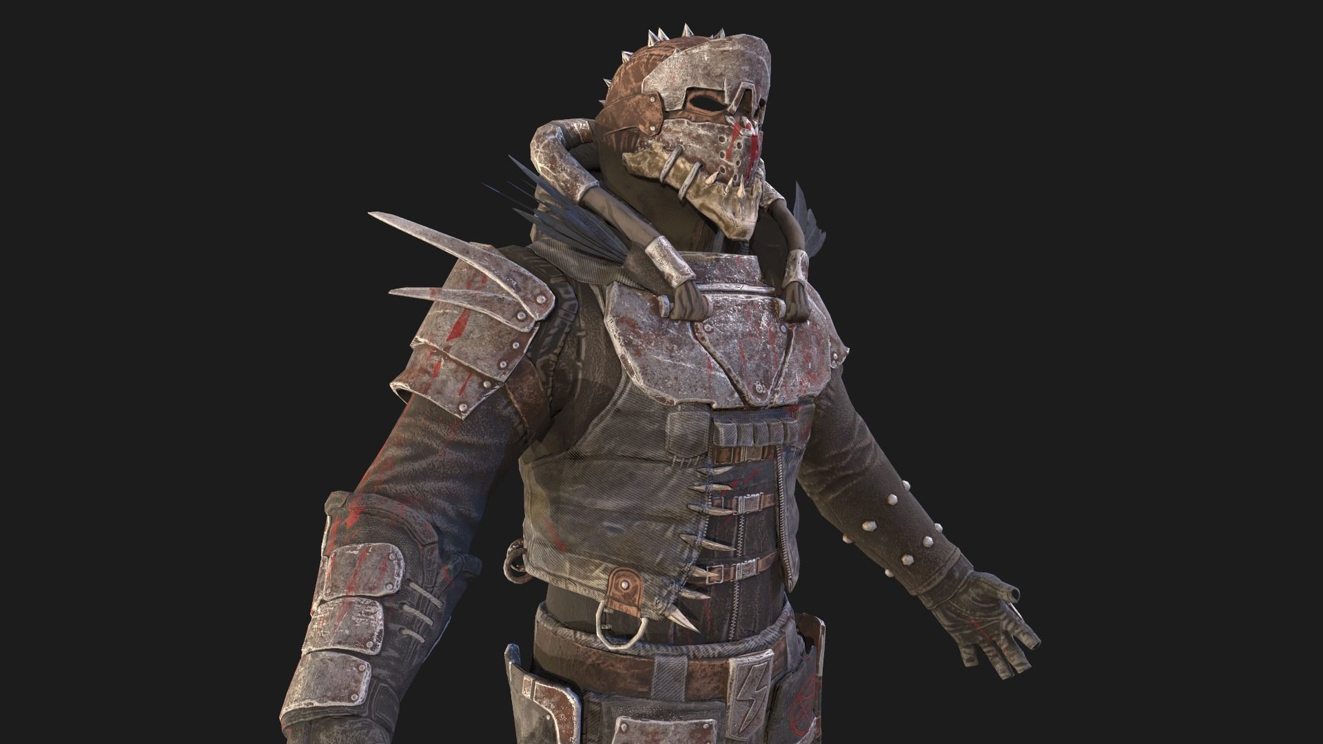 Skull armor 4 Low-poly 3D model_1