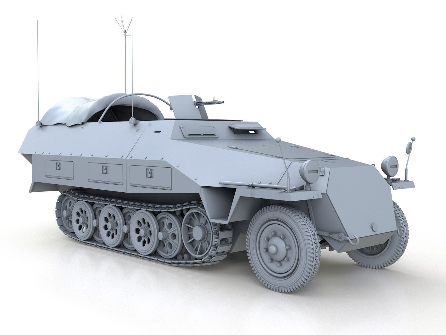 SDKFZ 251 Ausf D - Communications Vehicle 3D model_9
