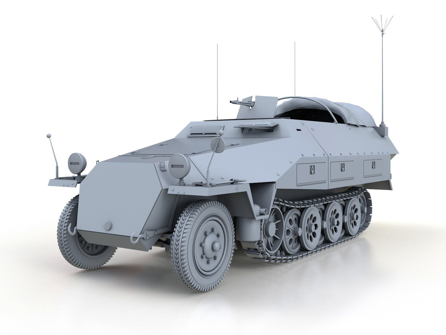 SDKFZ 251 Ausf D - Communications Vehicle 3D model_1