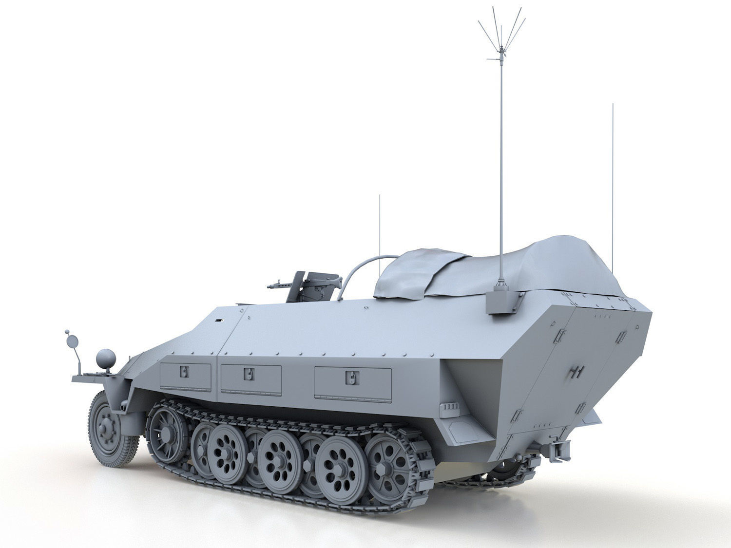 SDKFZ 251 Ausf D - Communications Vehicle 3D model_4