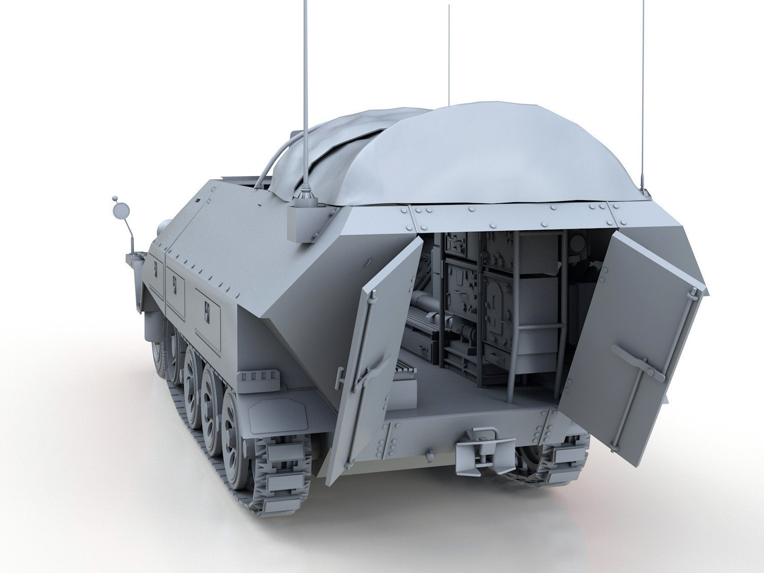 SDKFZ 251 Ausf D - Communications Vehicle 3D model_5