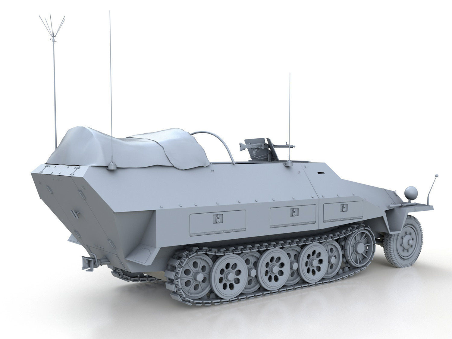 SDKFZ 251 Ausf D - Communications Vehicle 3D model_6