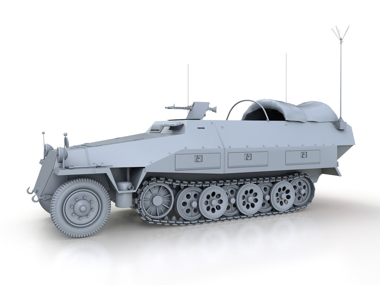 SDKFZ 251 Ausf D - Communications Vehicle 3D model_3