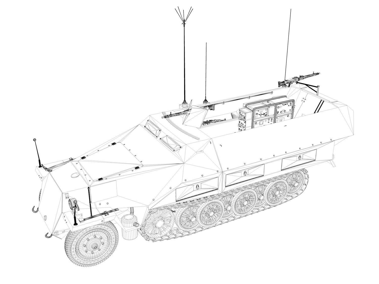 SDKFZ 251 Ausf D - Half-track - 3301 3D model_13