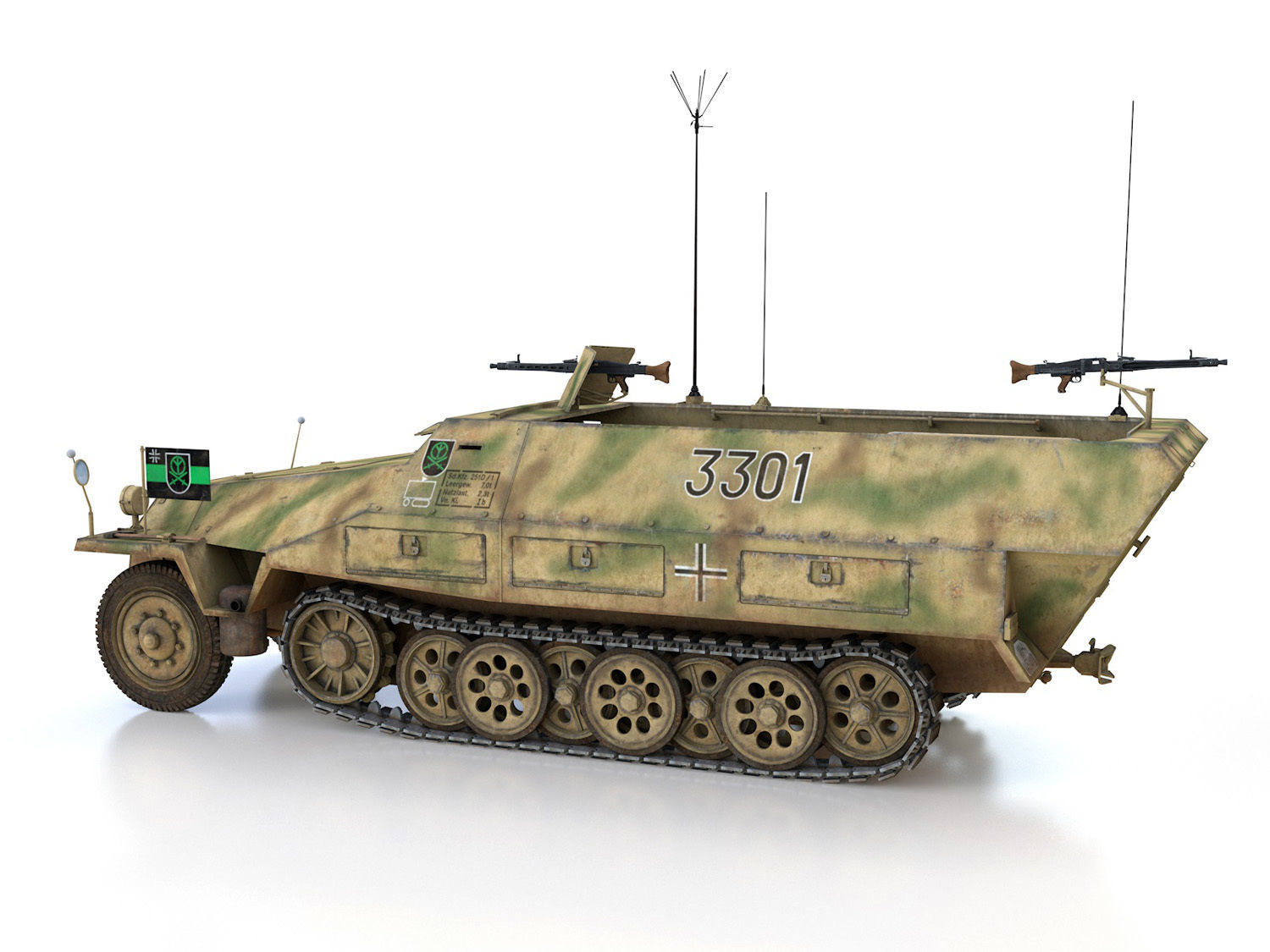 SDKFZ 251 Ausf D - Half-track - 3301 3D model_4