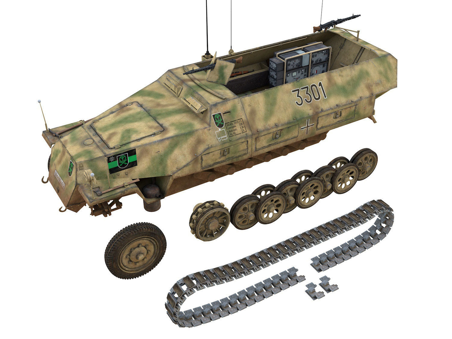 SDKFZ 251 Ausf D - Half-track - 3301 3D model_11