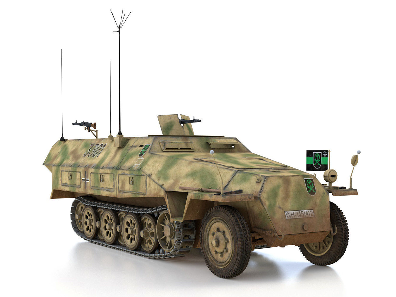 SDKFZ 251 Ausf D - Half-track - 3301 3D model_9