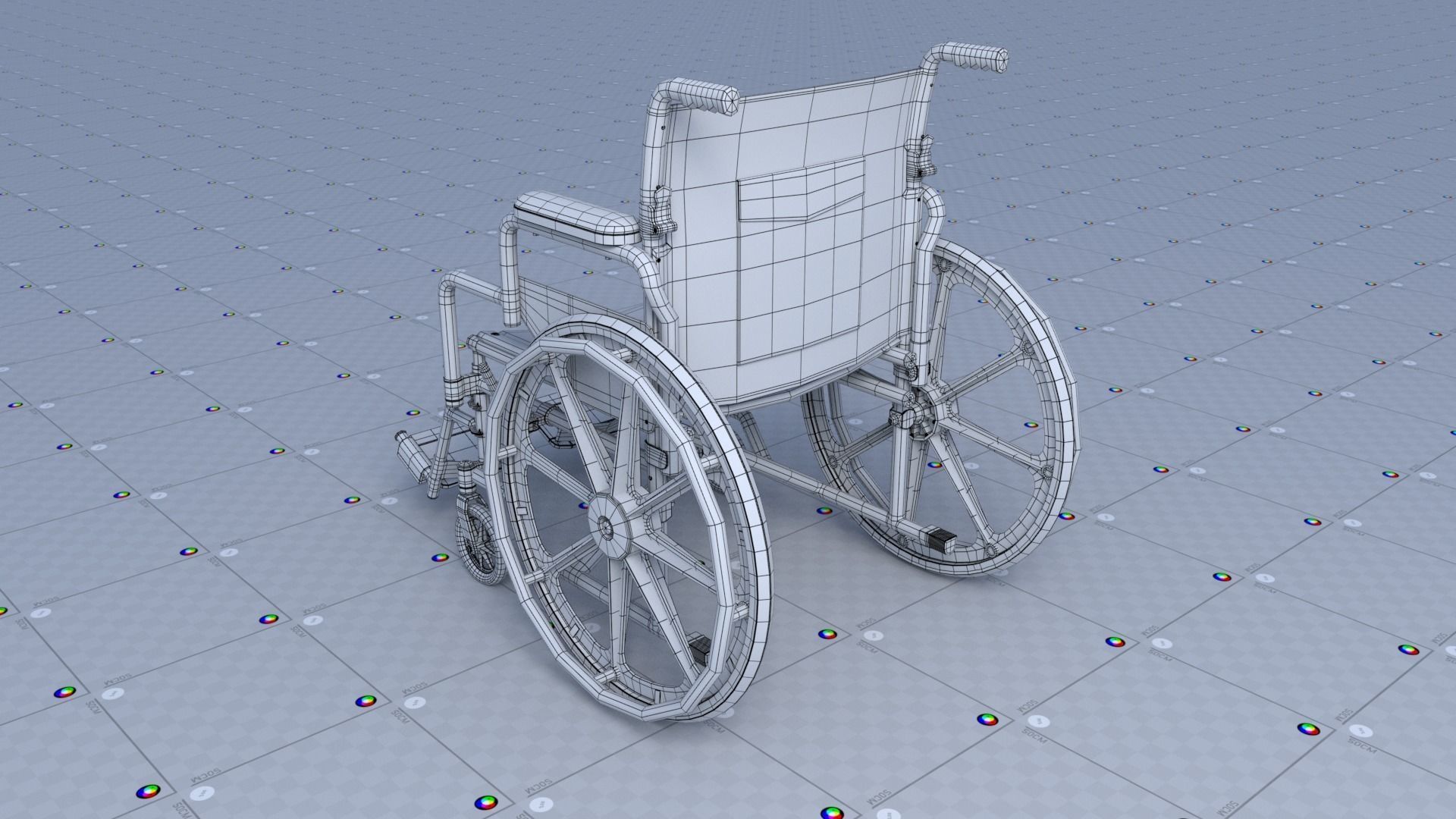 Wheel Chair Low-poly 3D model_11