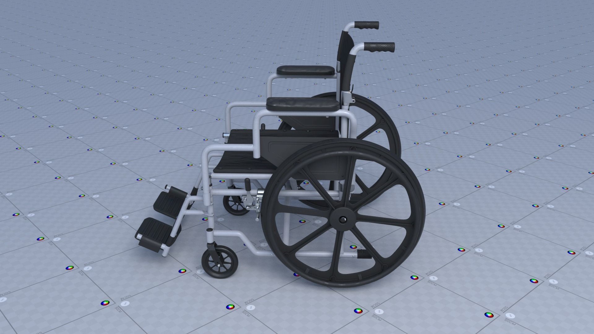 Wheel Chair Low-poly 3D model_3