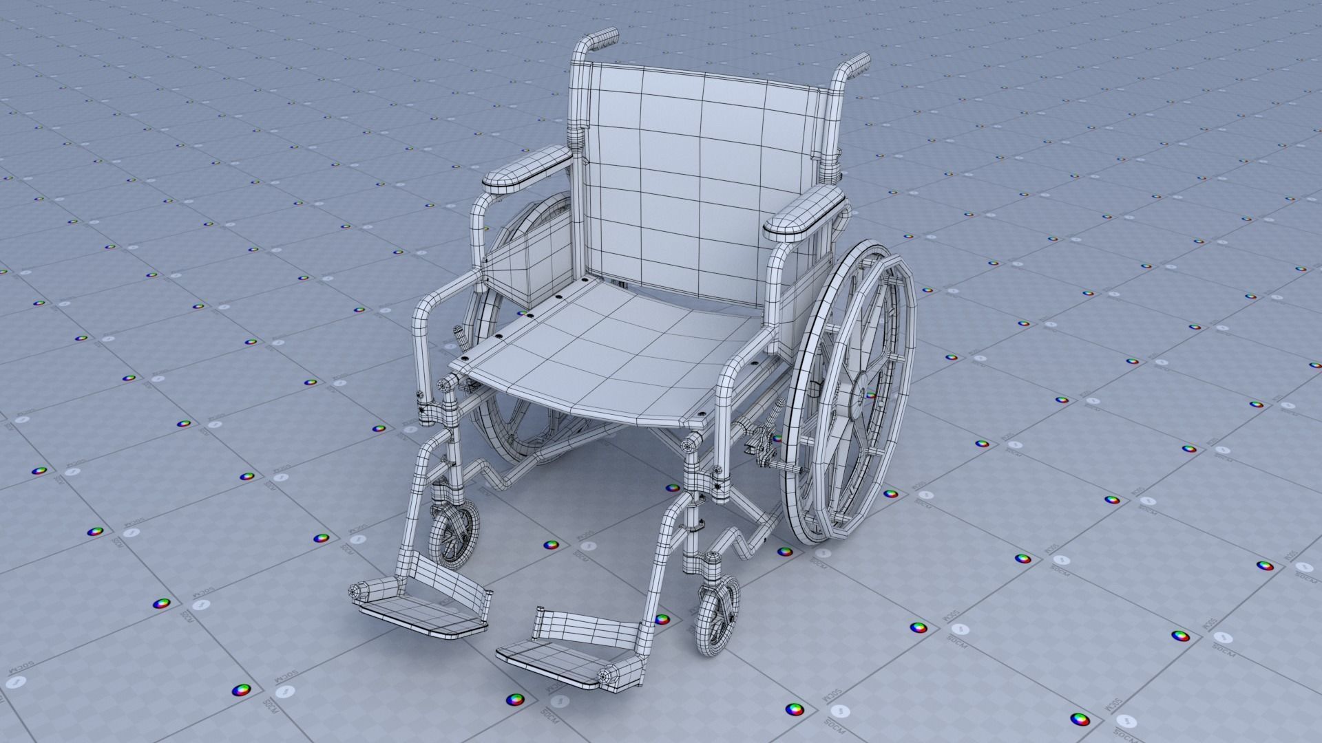 Wheel Chair Low-poly 3D model_9