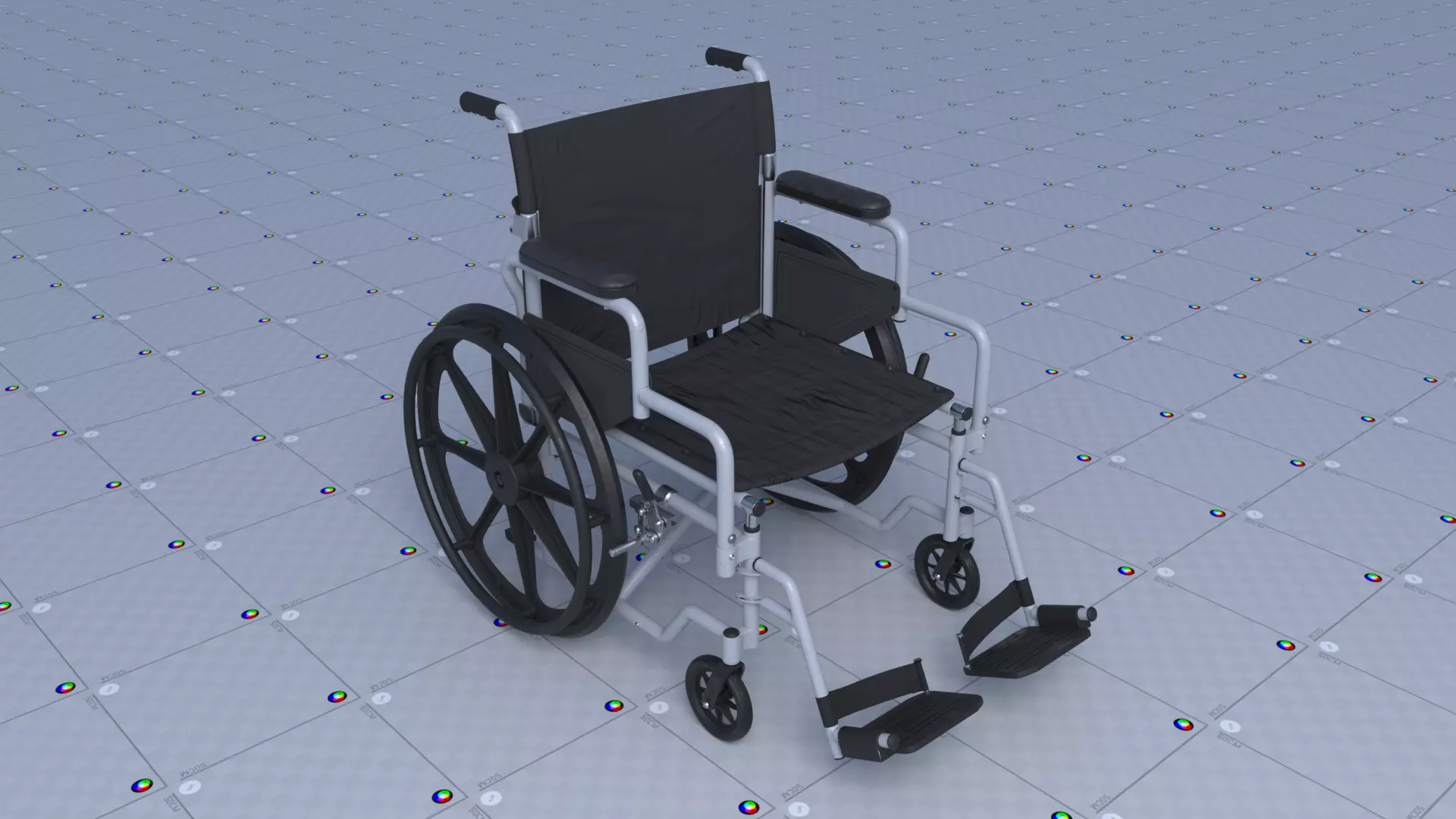 Wheel Chair Low-poly 3D model_0