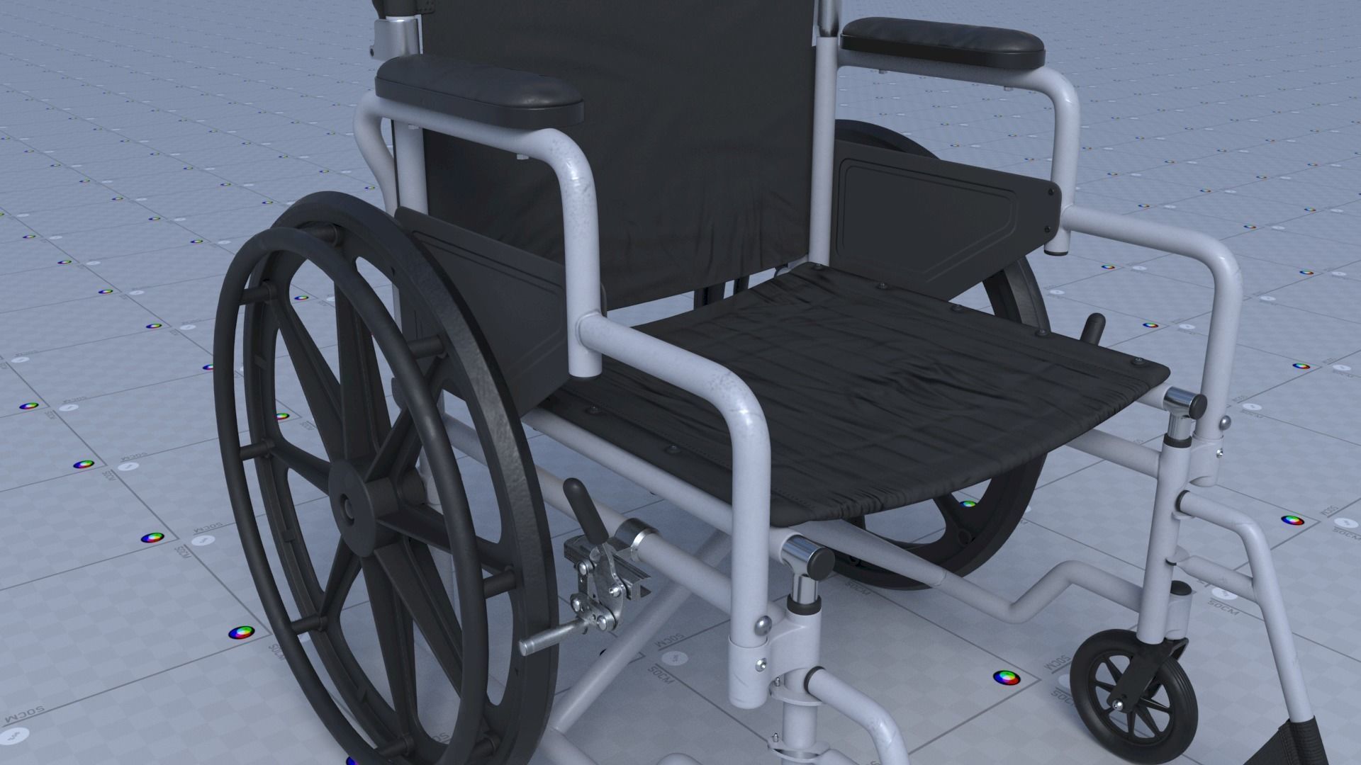 Wheel Chair Low-poly 3D model_6