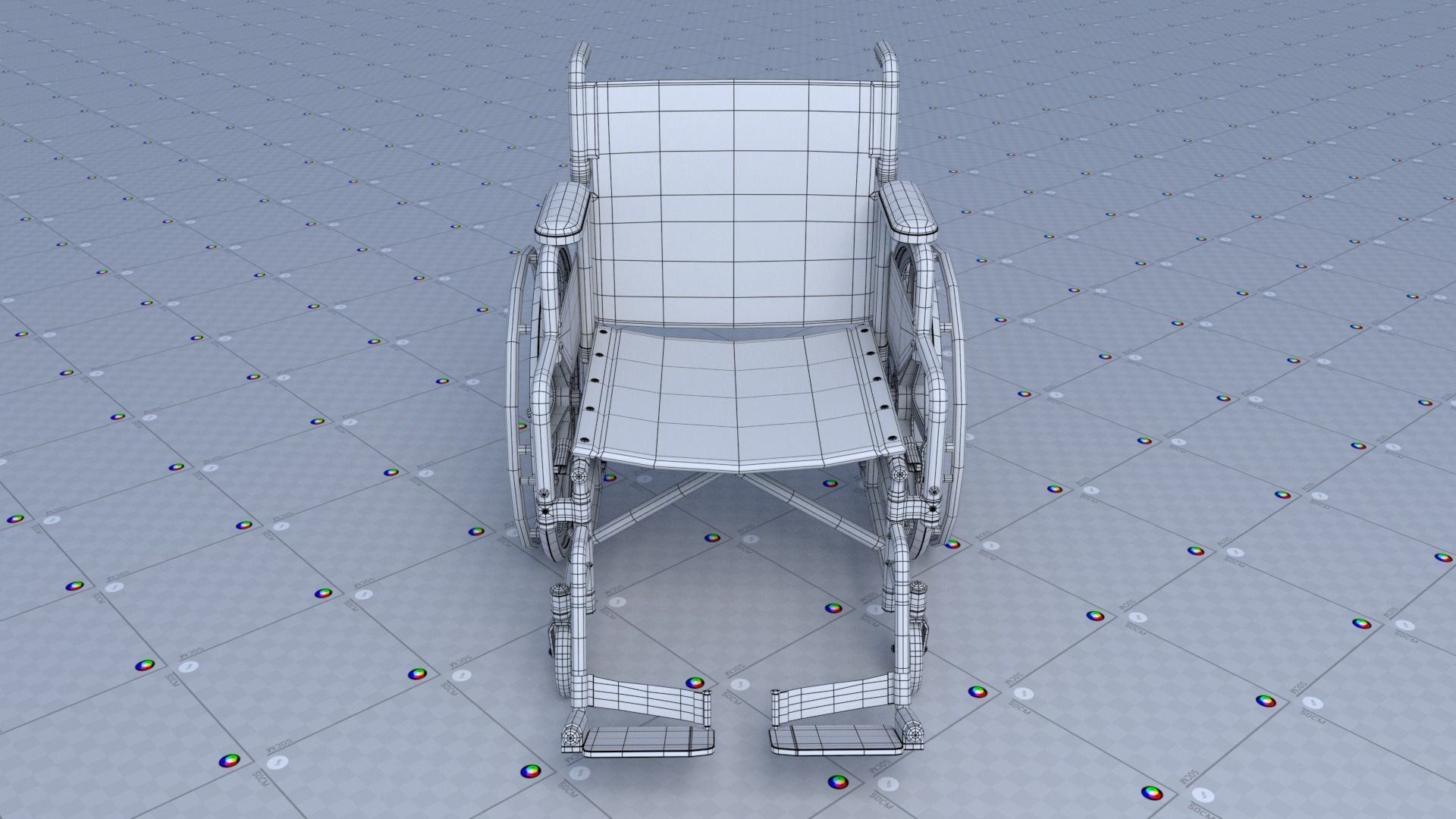 Wheel Chair Low-poly 3D model_8